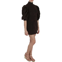 Brown Corduroy Bodycon Cotton Mini Dress