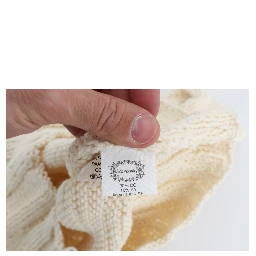 Beige Cotton Blend Knitted Sleeveless Sweater