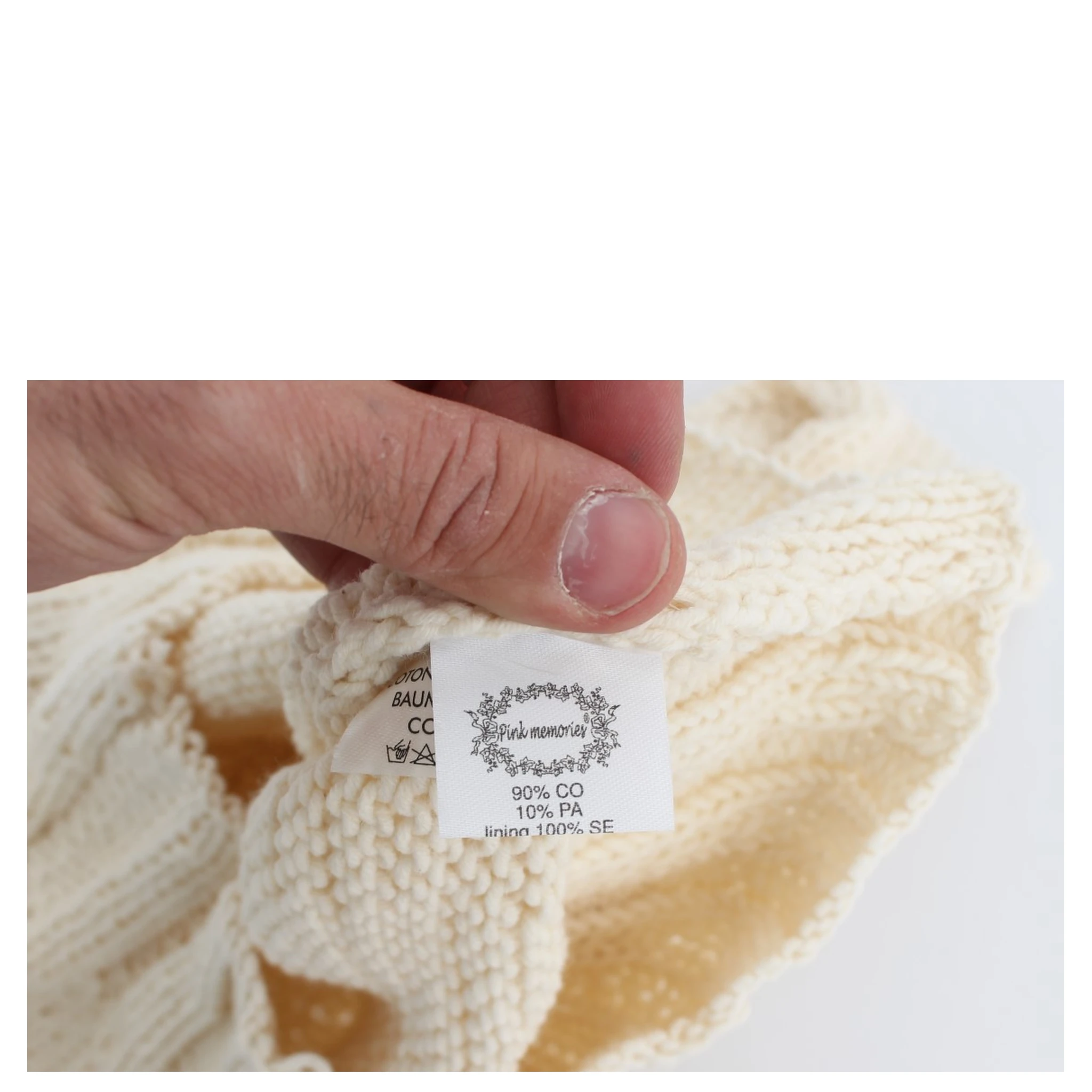 Beige Cotton Blend Knitted Sleeveless Sweater