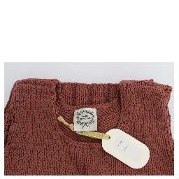 Red Cotton Blend Knitted Sleeveless Sweater