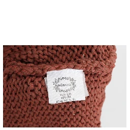 Red Cotton Blend Knitted Sleeveless Sweater