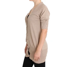 Pink Lace Cotton Cardigan Sweater