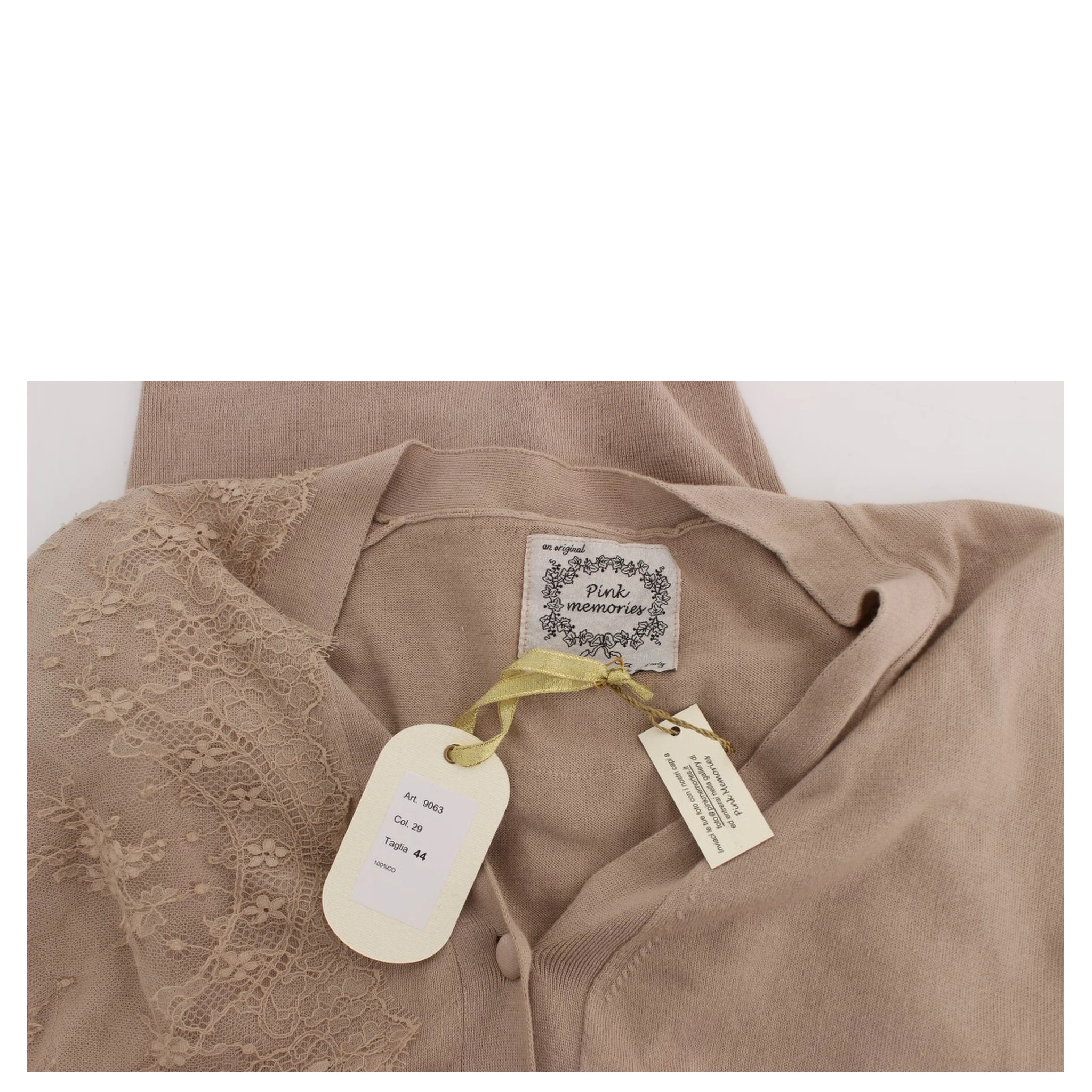 Pink Lace Cotton Cardigan Sweater