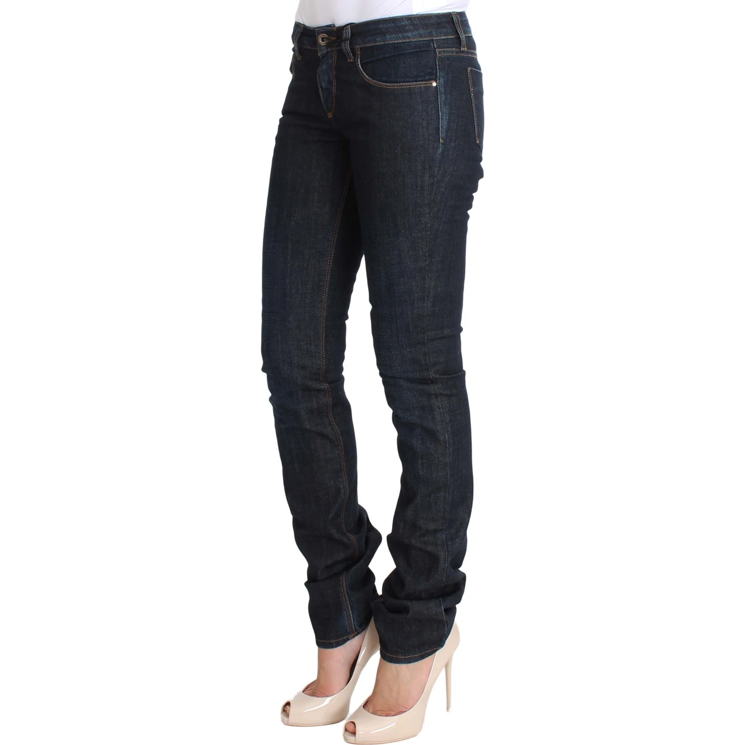Blue Cotton Stretch Slim Fit Jeans