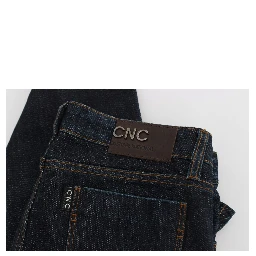 Blue Cotton Stretch Slim Fit Jeans