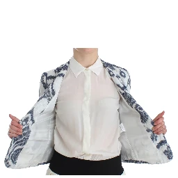 Blue White Blazer Suit Jacket