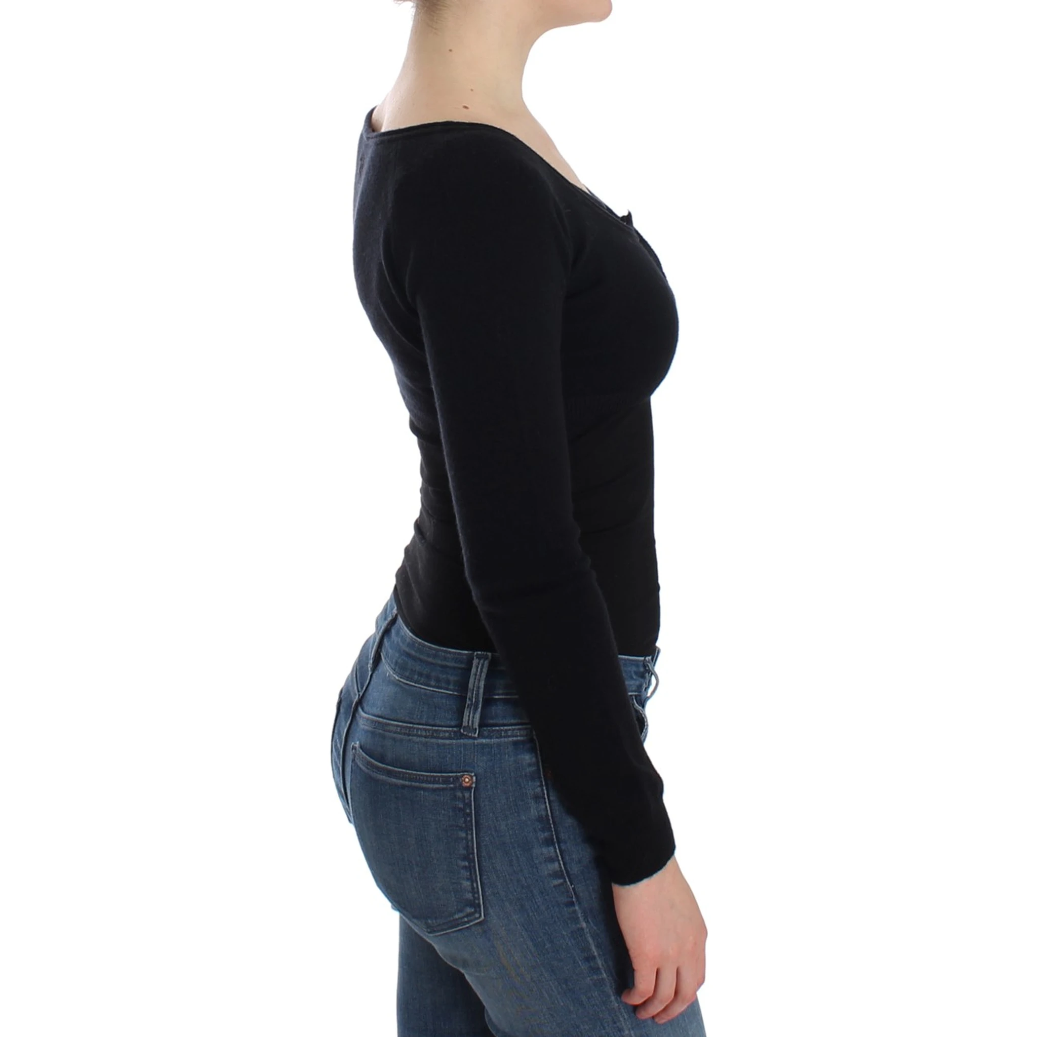 Black Cashmere Cardigan Sweater