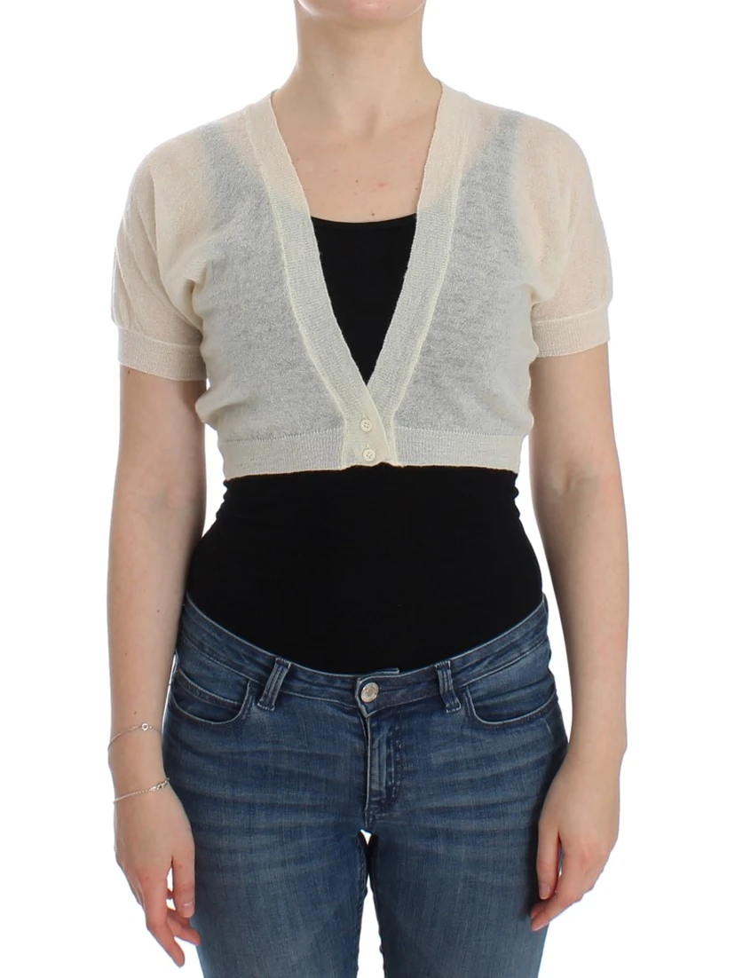 White Wool Cardigan Sweater