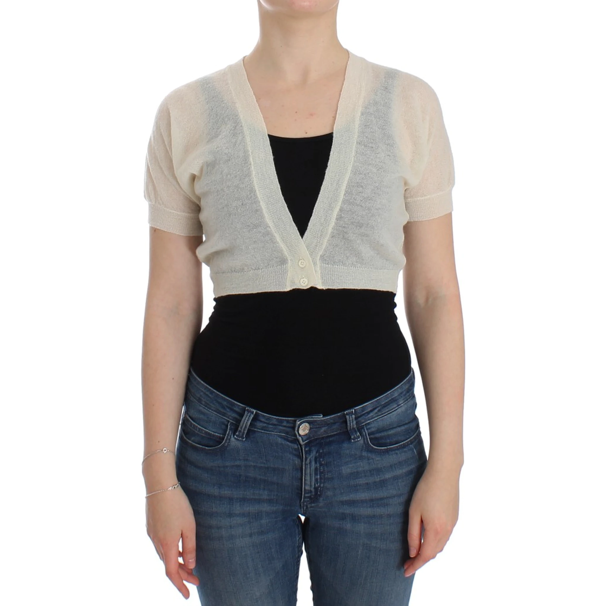 White Wool Cardigan Sweater