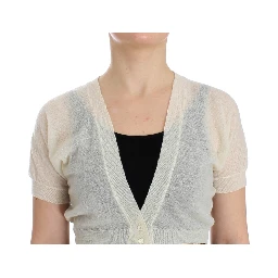 White Wool Cardigan Sweater