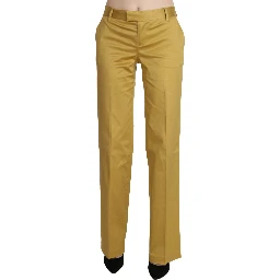 Mustard Yellow Straight Formal Trousers Pants