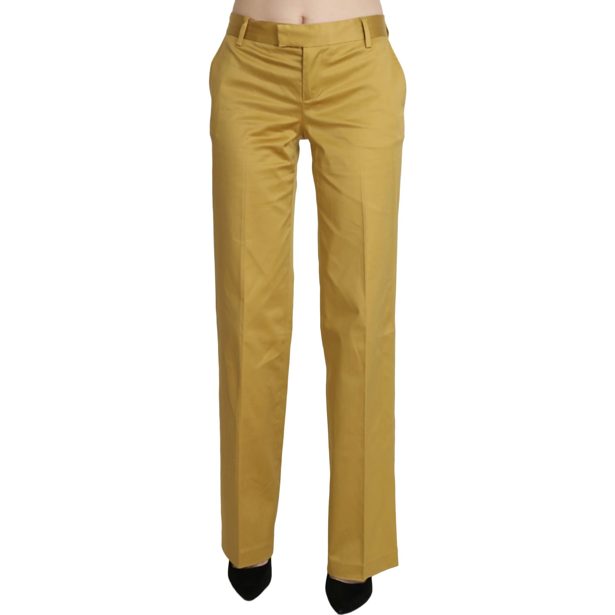 Mustard Yellow Straight Formal Trousers Pants