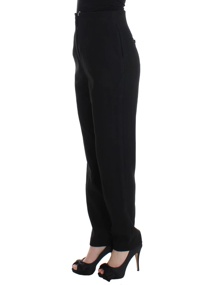 Black High Waist Straight Slim Dress Pants alternative