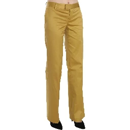 Mustard Yellow Straight Formal Trousers Pants