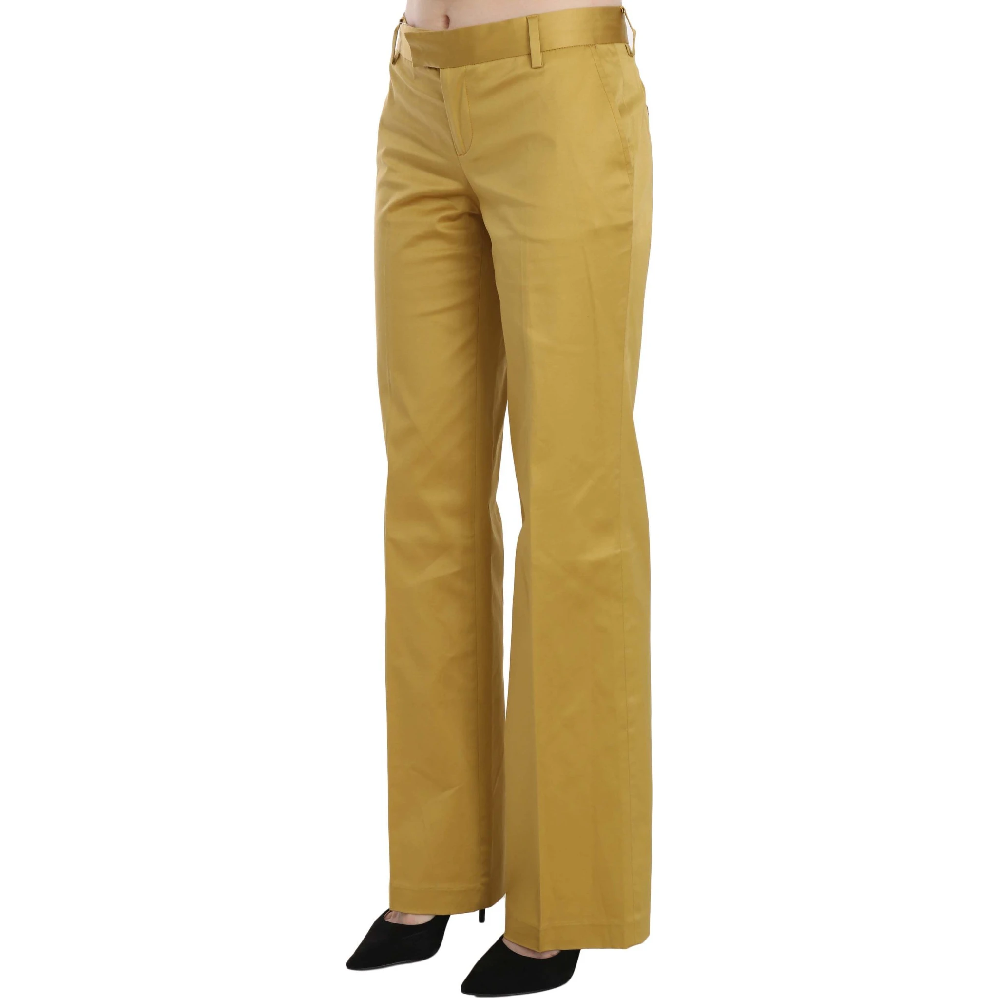 Mustard Yellow Straight Formal Trousers Pants