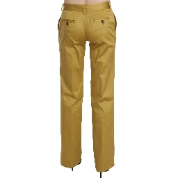 Mustard Yellow Straight Formal Trousers Pants