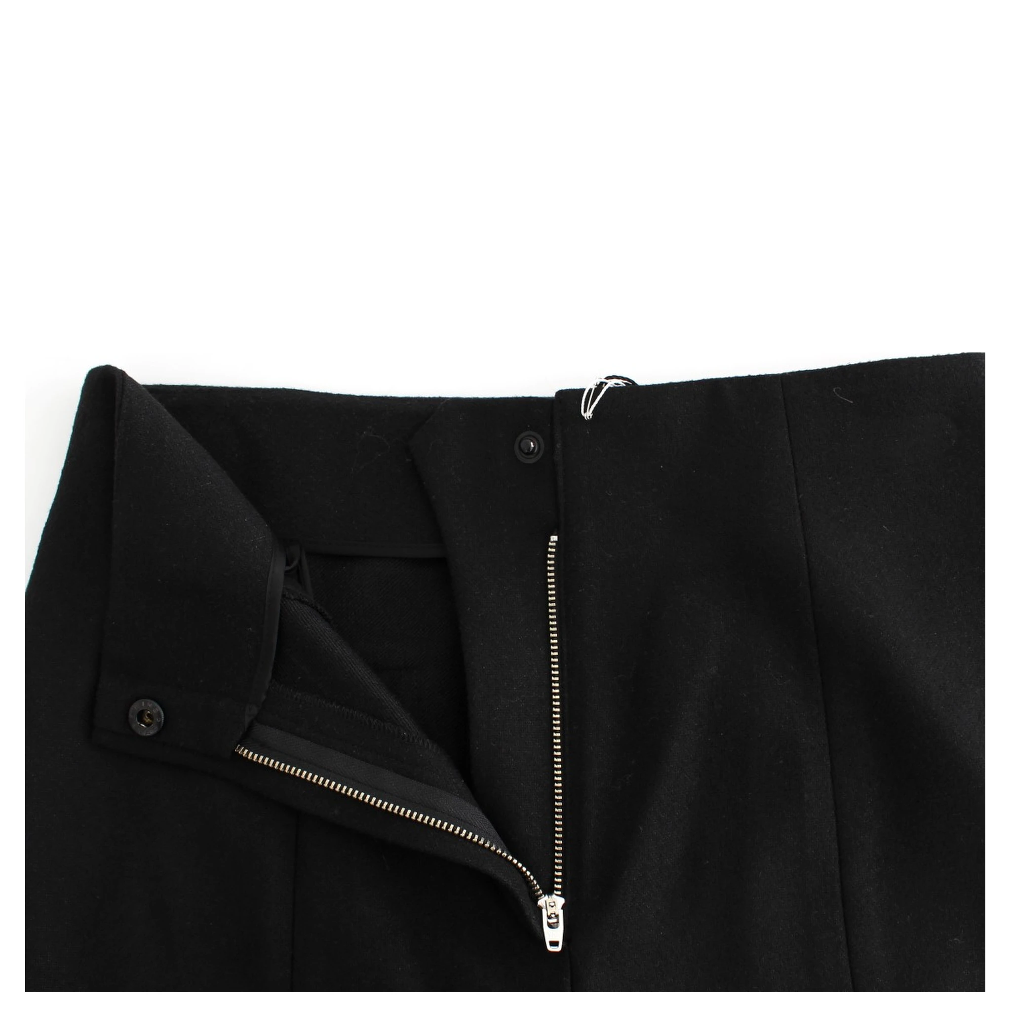Black High Waist Straight Slim Dress Pants