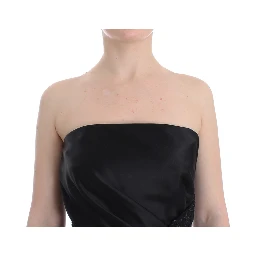 Black Strapless Embellished Pencil Dress