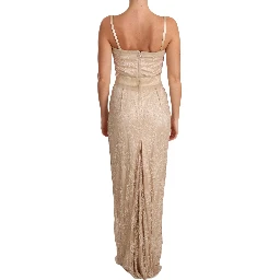 Beige Lace Spaghetti Strap Sheath Dress