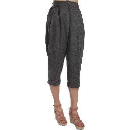 Wool Cropped Trouser Pleated Pant