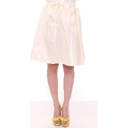 White Above-Knee Stretch Waist Strap Skirt