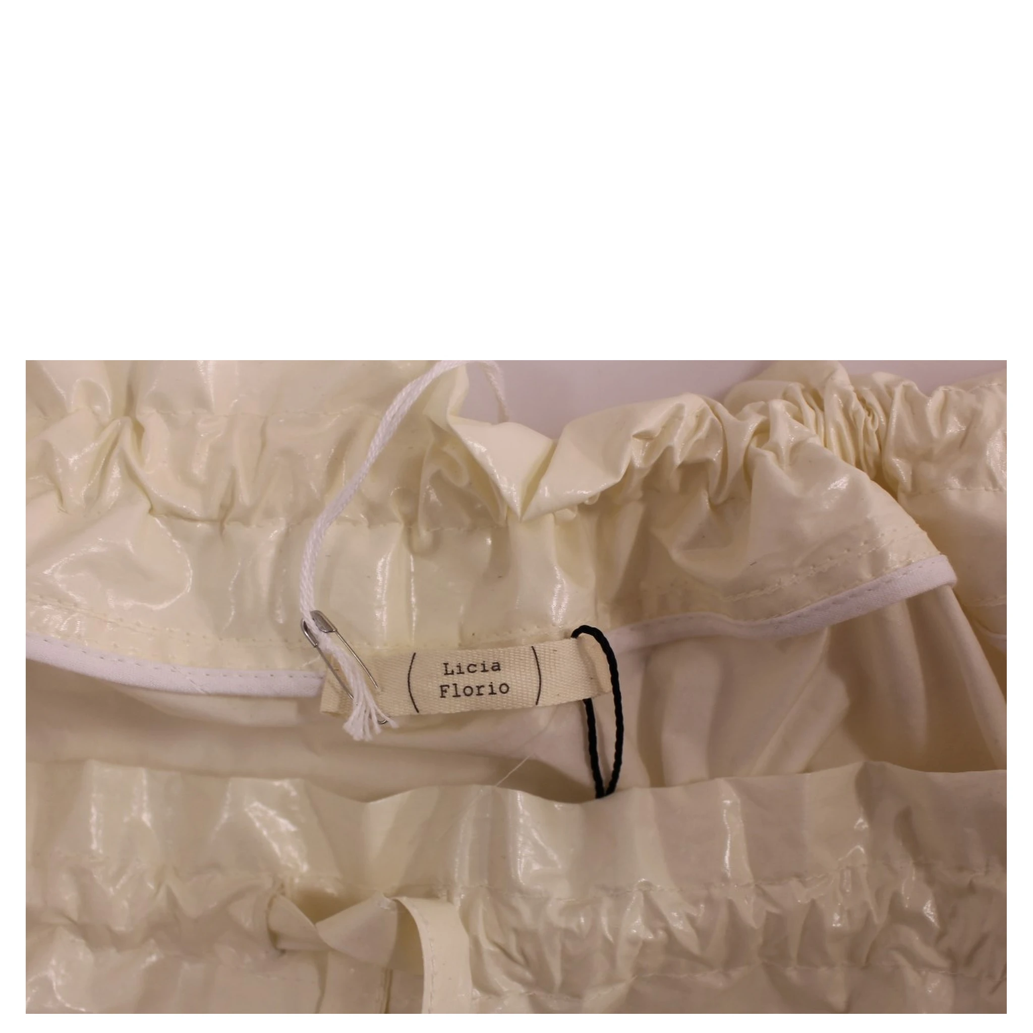 White Above-Knee Stretch Waist Strap Skirt