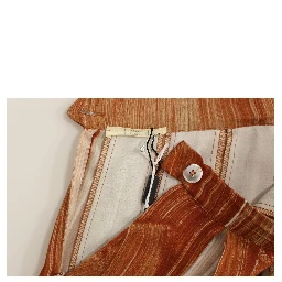 Brown Orange Below Knee Full Skirt