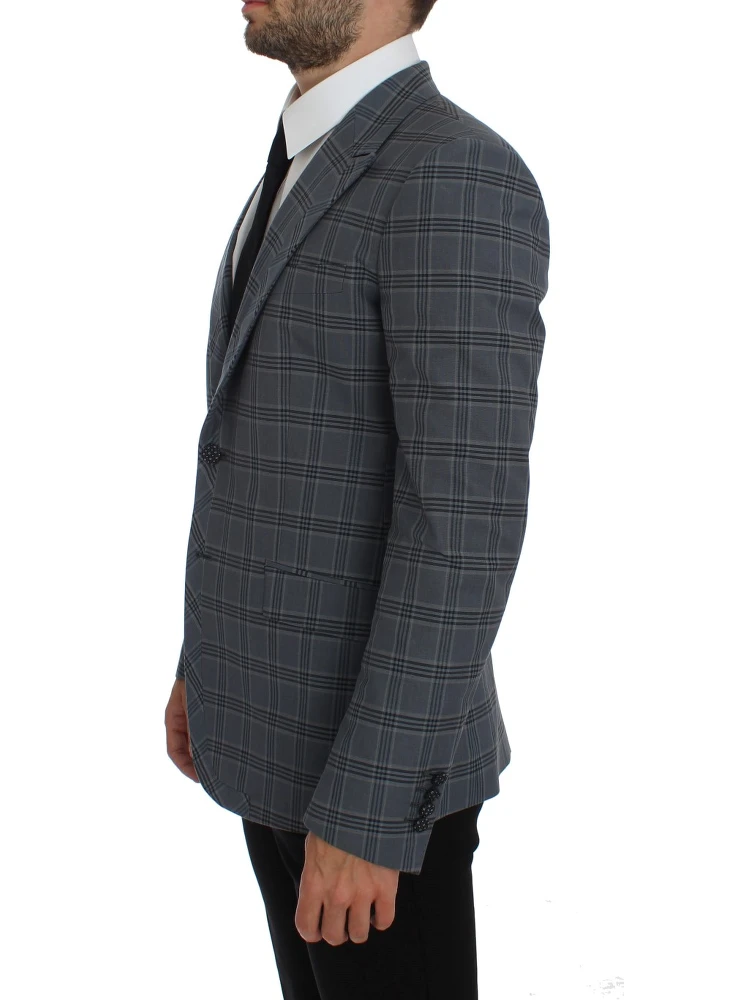 Blue Checkered Slim Fit Blazer Jacket alternative