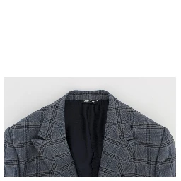 Blue Checkered Slim Fit Blazer Jacket