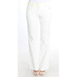 White Striped Straight Fit Pants