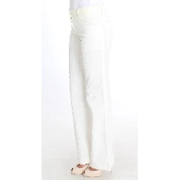 White Striped Straight Fit Pants