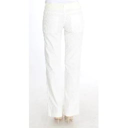 White Striped Straight Fit Pants