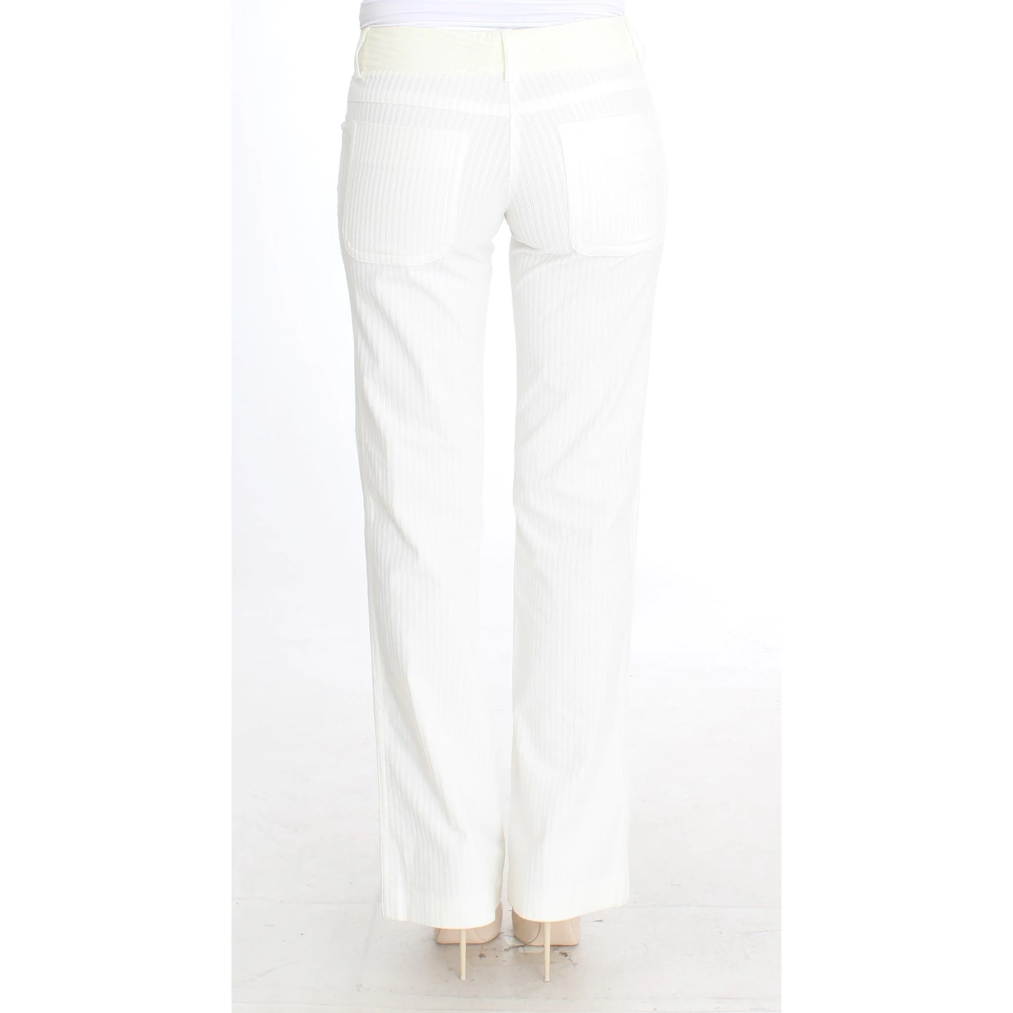 White Striped Straight Fit Pants