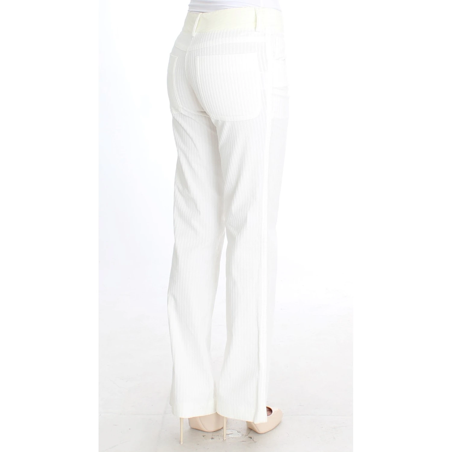White Striped Straight Fit Pants