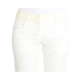 White Striped Straight Fit Pants