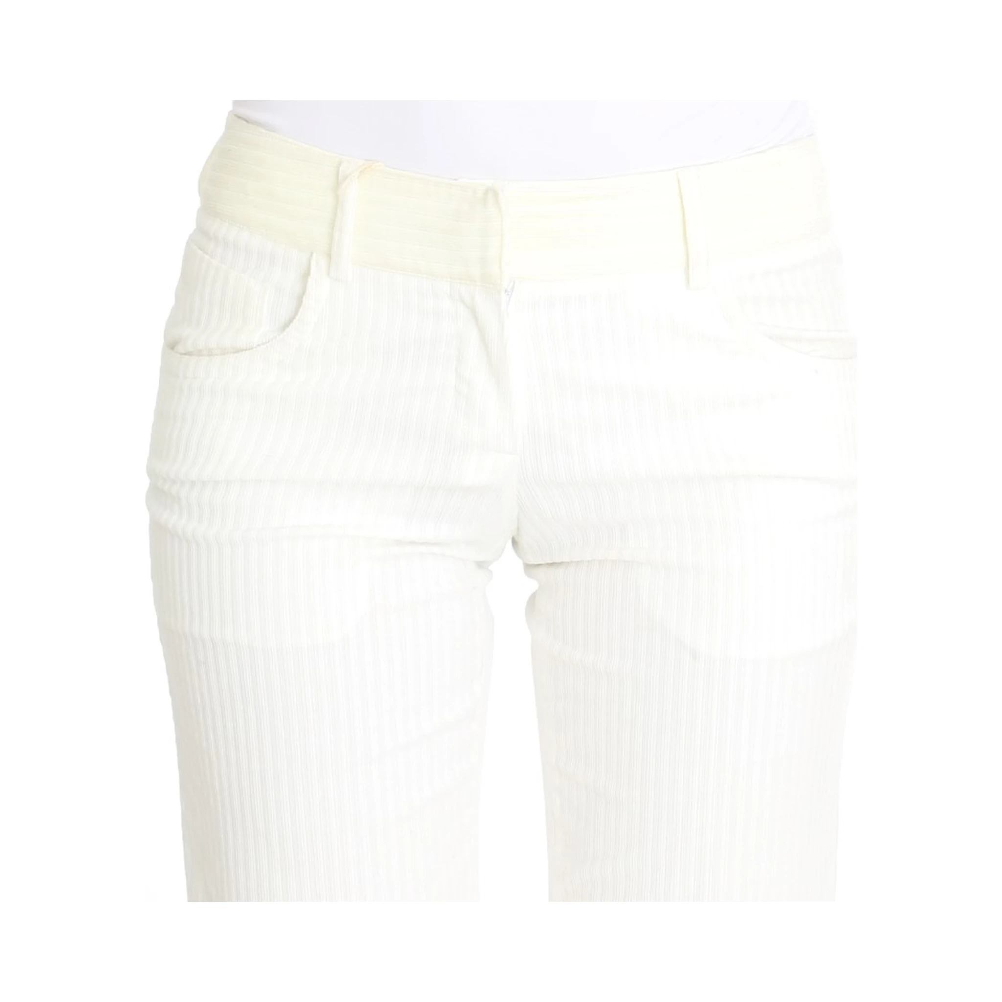 White Striped Straight Fit Pants