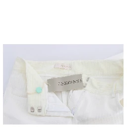 White Striped Straight Fit Pants