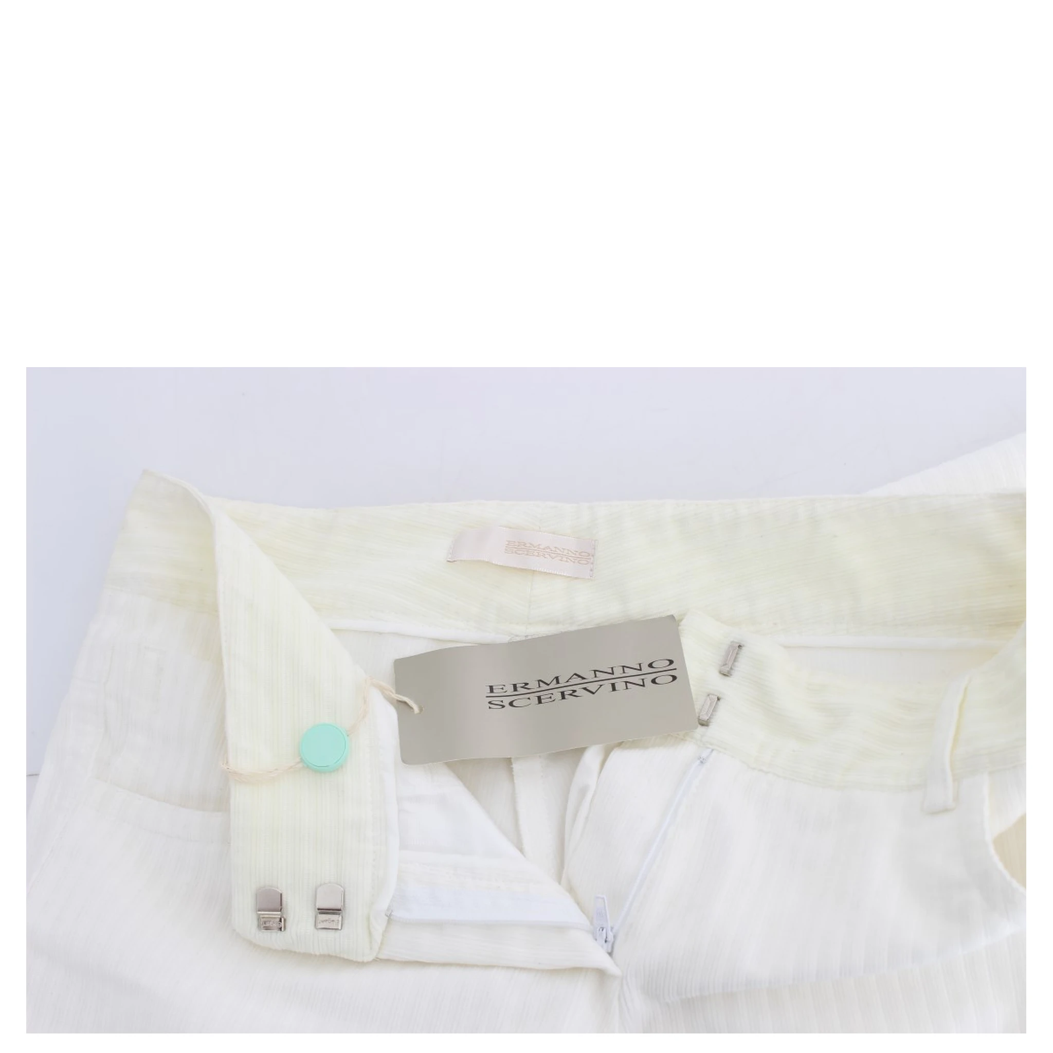 White Striped Straight Fit Pants