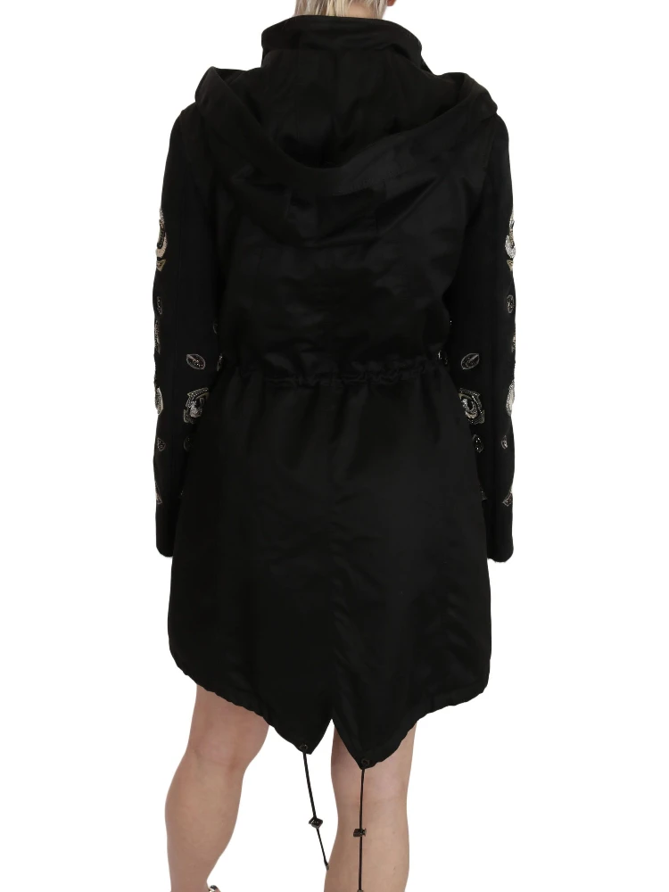 Floral Sequined Beaded Hooded Jacket Coat alternative