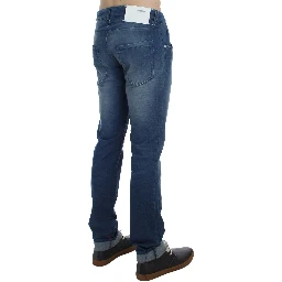Blue Wash Denim Cotton Stretch Slim Fit Jeans