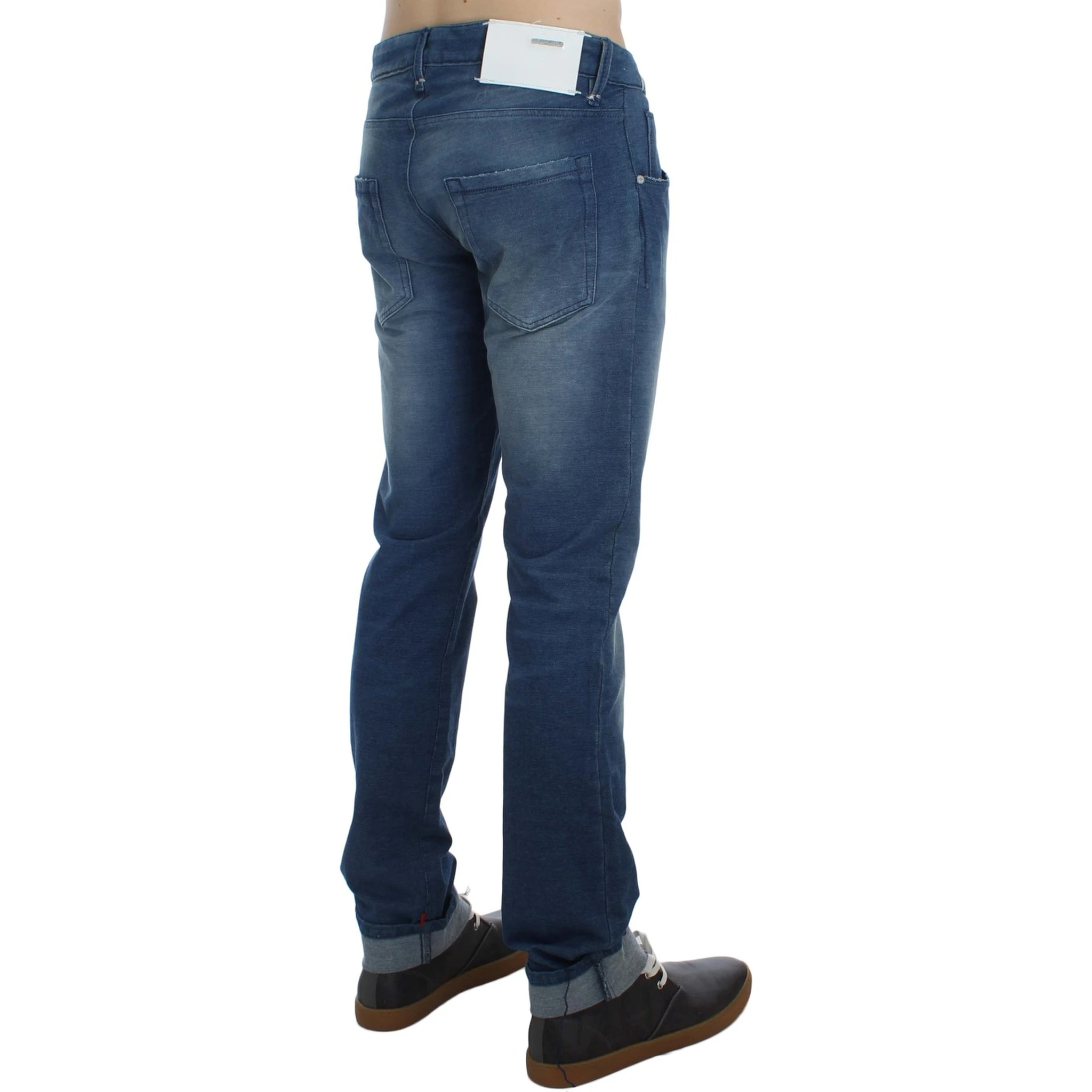 Blue Wash Denim Cotton Stretch Slim Fit Jeans