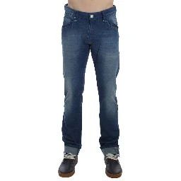 Blue Wash Denim Cotton Stretch Slim Fit Jeans