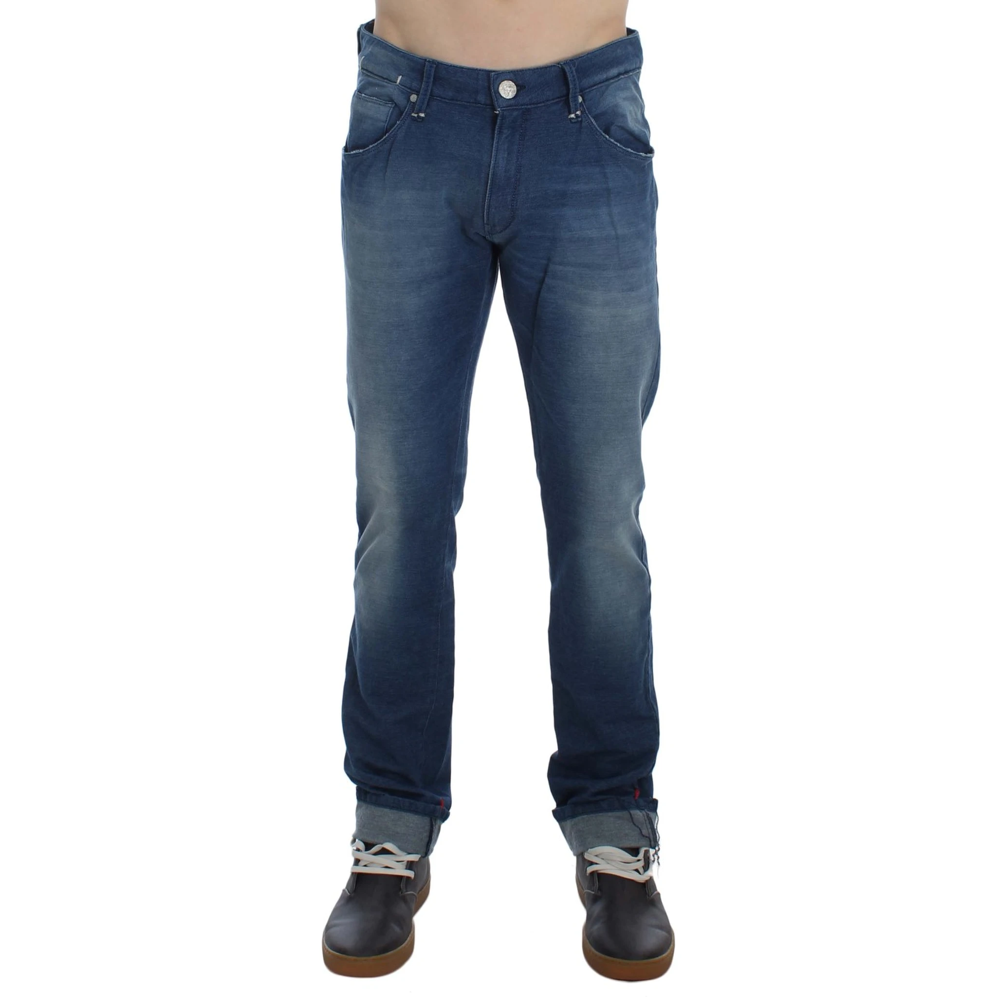 Blue Wash Denim Cotton Stretch Slim Fit Jeans