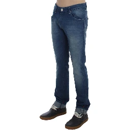 Blue Wash Denim Cotton Stretch Slim Fit Jeans