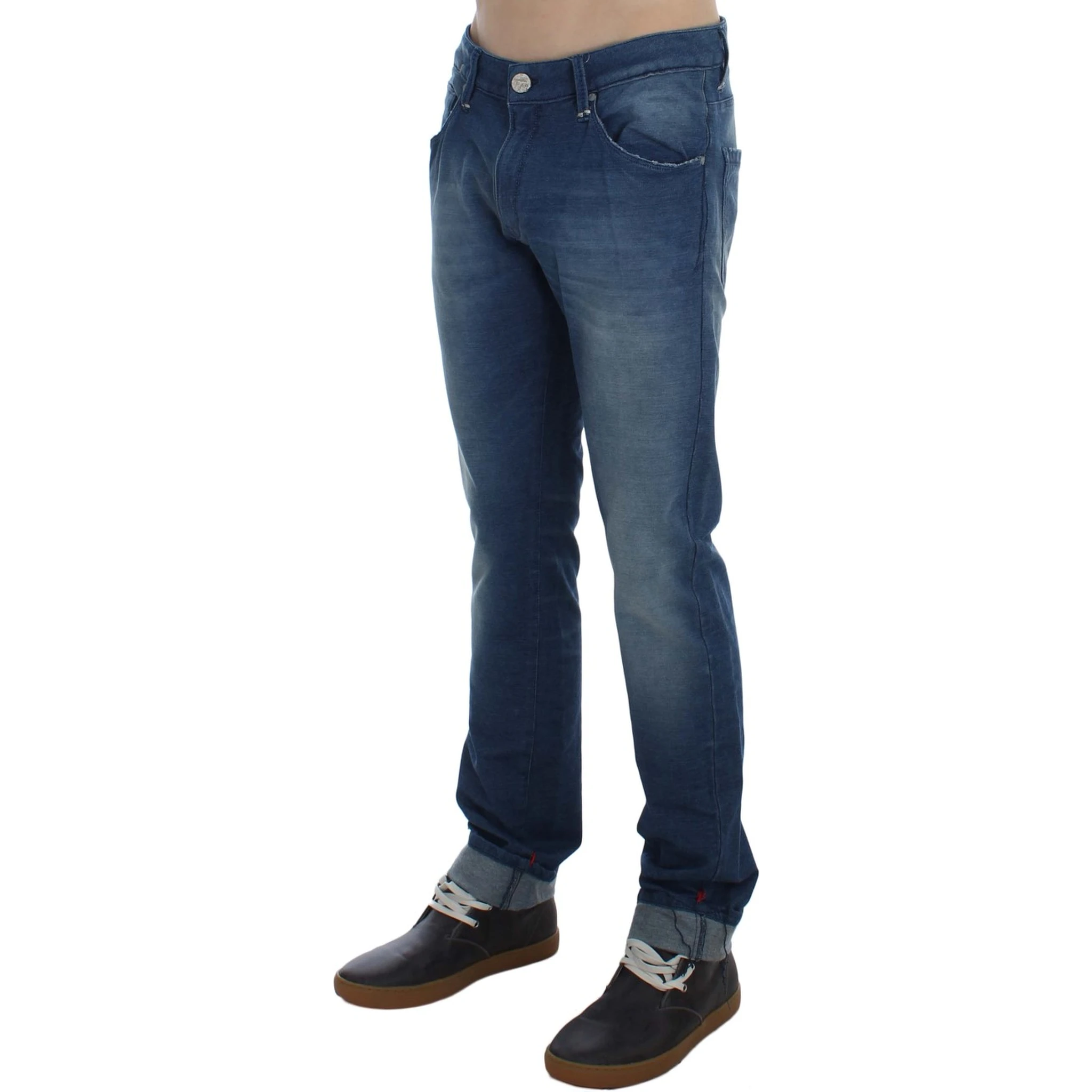Blue Wash Denim Cotton Stretch Slim Fit Jeans