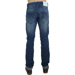 Blue Wash Denim Cotton Stretch Slim Fit Jeans