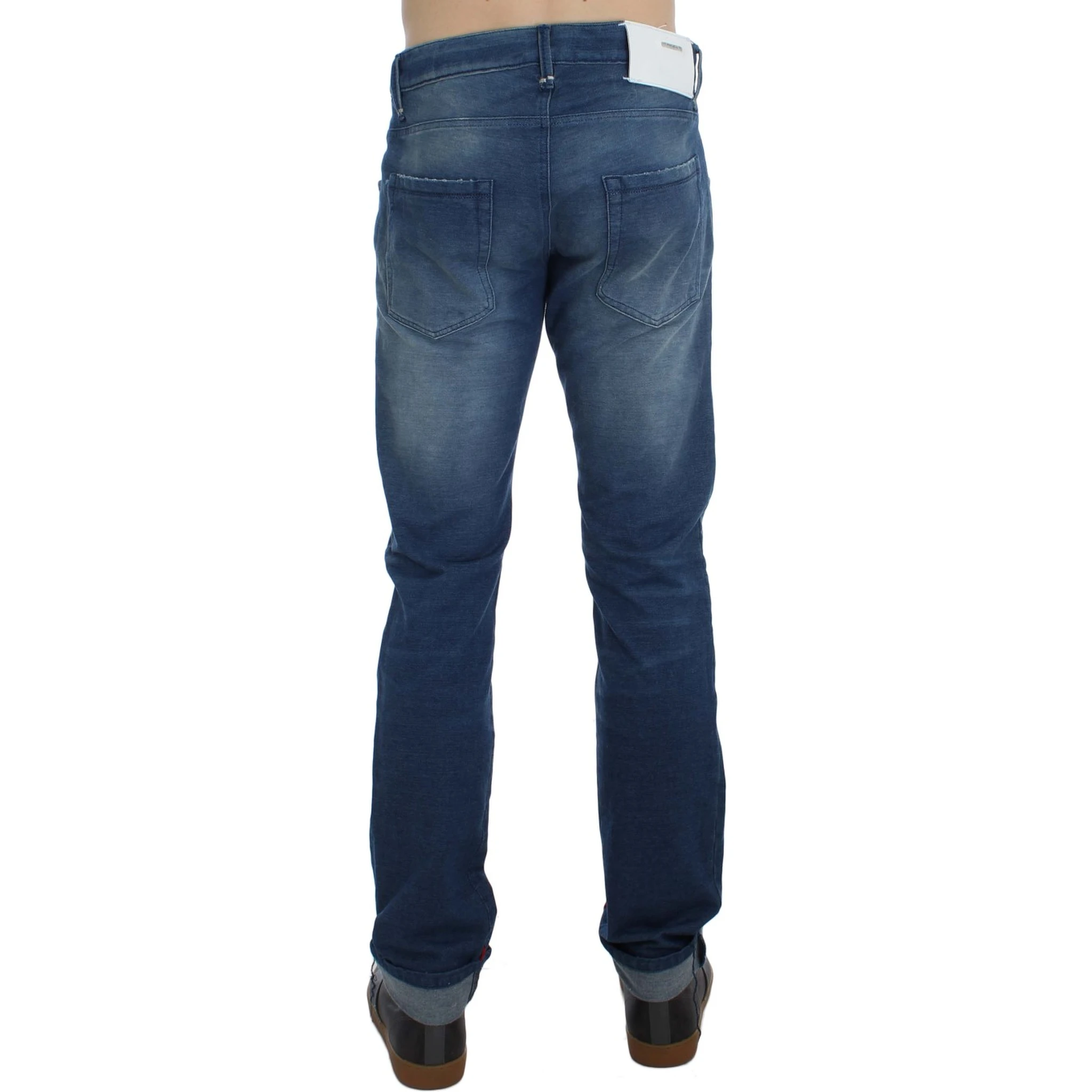 Blue Wash Denim Cotton Stretch Slim Fit Jeans