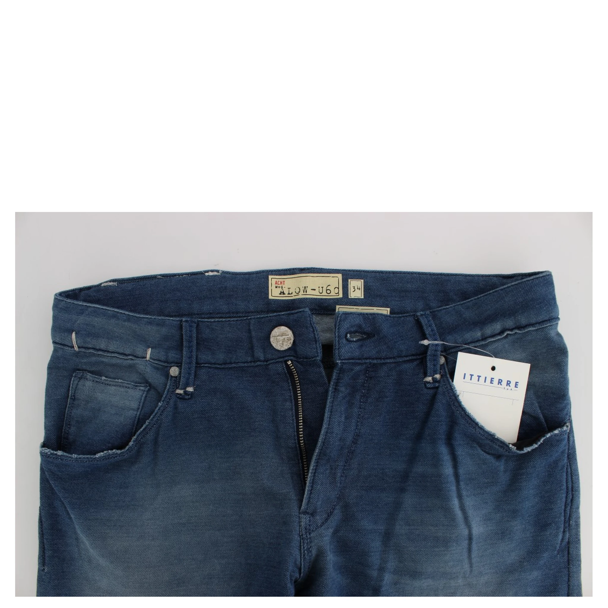 Blue Wash Denim Cotton Stretch Slim Fit Jeans