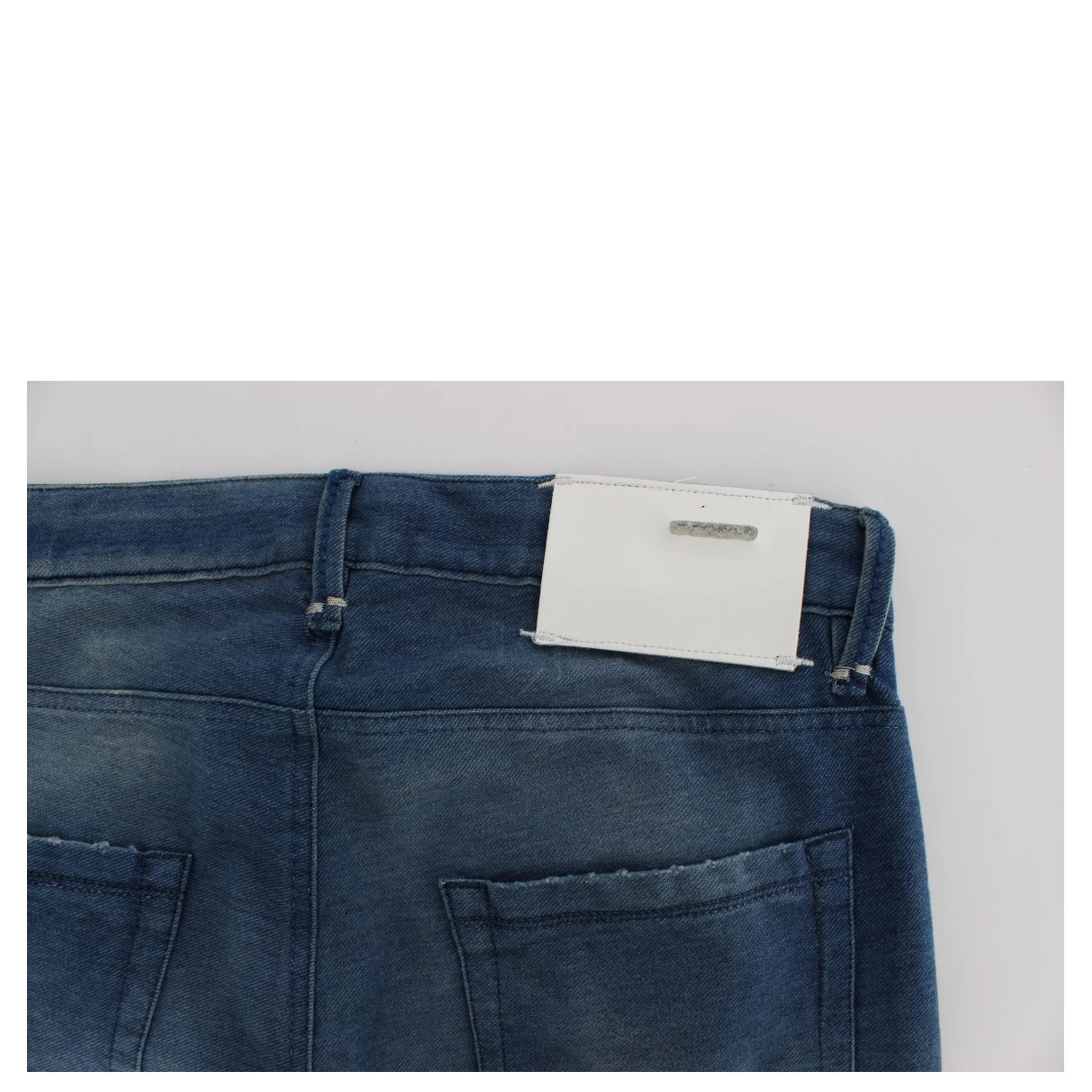 Blue Wash Denim Cotton Stretch Slim Fit Jeans