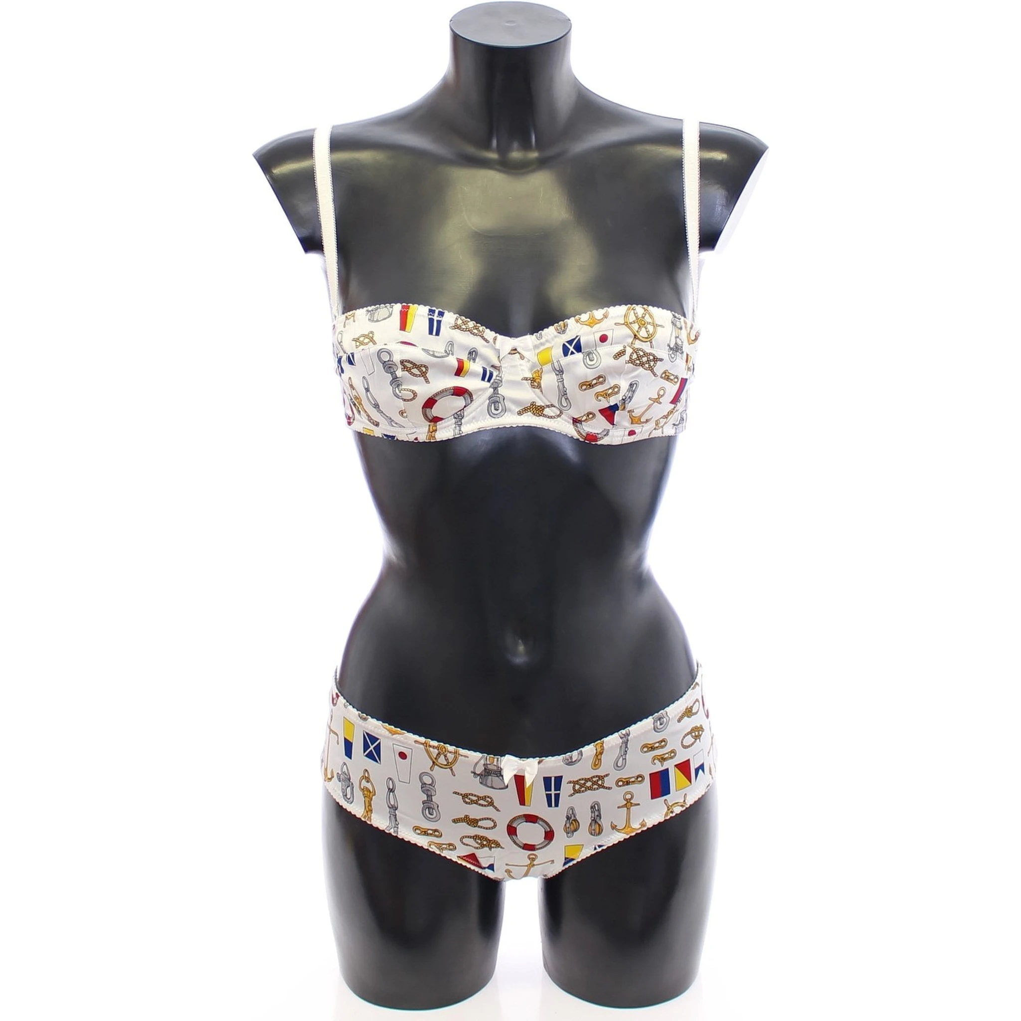 White Sailor Bra Panty Stretch Underwear